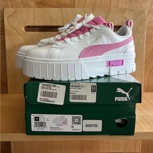 NIB Puma Classic Mayze White Opera Mauve Platform Shoes Women’s 9 Sneakers